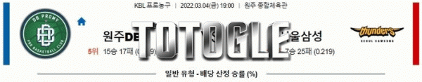 토토글 2022년 03월 04일 원주DB 서울삼성 경기분석 KBL 농구