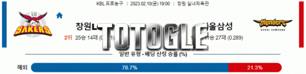 토토글 2023년 02월 10일 창원LG 서울삼성 경기분석 KBL 농구