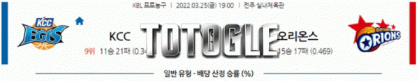 토토글 2022년 03월 25일 전주KCC 고양오리온스 경기분석 KBL 농구